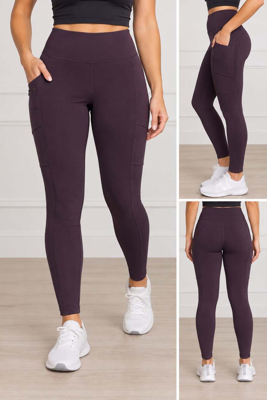 Patagonia Peak Mission Leggings Size M Purple Pocket Athletic Pants